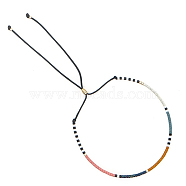 Glass Seed Beaded Slider Bracelet for Women, Teal, 11 inch(28cm)(BJEW-BB7272750-G)