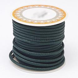 Braided Polyester Cords, Round, Dark Green, 3mm, about 8.74 yards(8m)/roll(OCOR-D005-26)