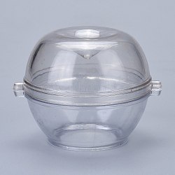 Plastic Candle Molds, for Candle Making Tools, Apple Shape, Clear, 84x73x62.5mm, Hole: 33mm, Inner Diameter: 63mm(DIY-I035-09)