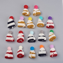 Handmade Woven Costume Accessories, Yarn Hat, Mixed Color, 50.5x33.5mm(WOVE-TAC0001-11)