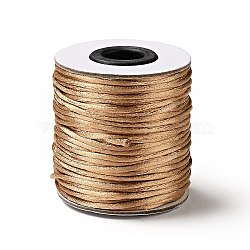 Nylon Cord, Satin Rattail Cord, for Beading Jewelry Making, Chinese Knotting, BurlyWood, 2mm, about 50yards/roll(150 feet/roll)(NWIR-A003-18)