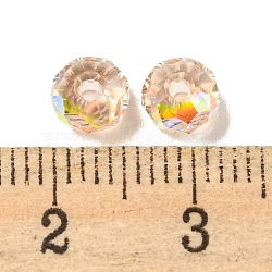 Electroplate Glass Beads, Rondelle, PapayaWhip, 6x4mm, Hole: 1.4mm, 100pcs/bag(EGLA-Z004-01A-11)