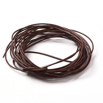 Cowhide Leather Cord, Leather Jewelry Cord, Saddle Brown, Size: about 1.5mm in diameter