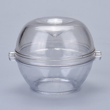 Plastic Candle Molds, for Candle Making Tools, Apple Shape, Clear, 84x73x62.5mm, Hole: 33mm, Inner Diameter: 63mm