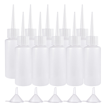 Plastic Glue Bottles Sets, with Transparent Plastic Funnel Hopper, White, 13.6cm, Capacity: 50ml, 30pcs/set