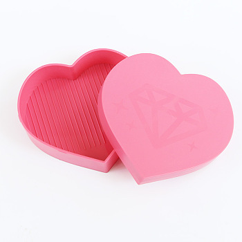 PP Diamond Tray, Diamond Picture Tools, Heart, Pale Violet Red, 70x65x18mm