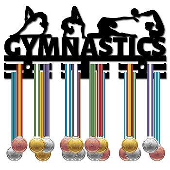 Acrylic Medal Holder, Medals Display Hanger Rack, with Standoff Pins, Medal Holder Frame, Gymnastics Pattern, 130x290x10mm, Hole: 8mm