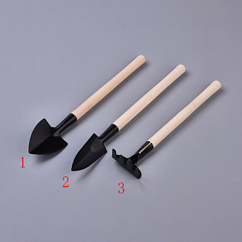 Multi-Function Gardening Tool Sets, Small Shovel, Rake, Spade, Flower Pot Succulent Plant Soil Loosening Tools, Black, 205x40x11mm, 214x26x11mm, 175x40x11mm, 3Pcs/set