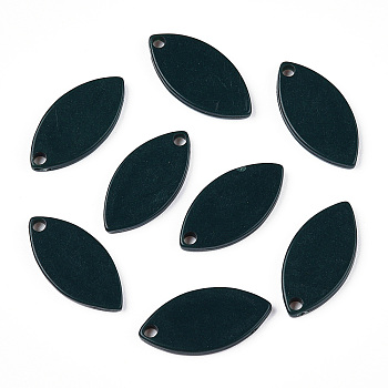 Opaque Acrylic Pendants, Leaf Charms, Dark Slate Gray, 19.5x9.5x2mm, Hole: 1.7mm