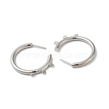 Ring Brass Stud Earring Finding(KK-C042-08P)-2