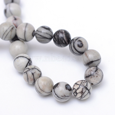 Brins de perle en pierre de soie noire naturelle(X-G-R345-6mm-20)-3