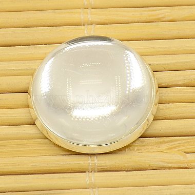 Brass Cabochons Settings and Flat Round Transparent Clear Glass Cabochons(KK-X0009-S-RS)-2