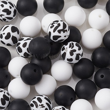 Round Food Grade Eco-Friendly Silicone Focal Beads(SIL-YW0001-14A)-2