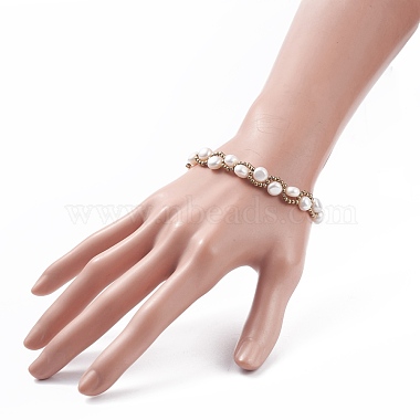 Bracelet tressé en perles naturelles et perles de verre(BJEW-JB08091-01)-3