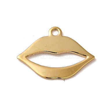Real 14K Gold Plated Lip 304 Stainless Steel Charms
