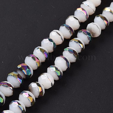 White Rondelle Porcelain Beads