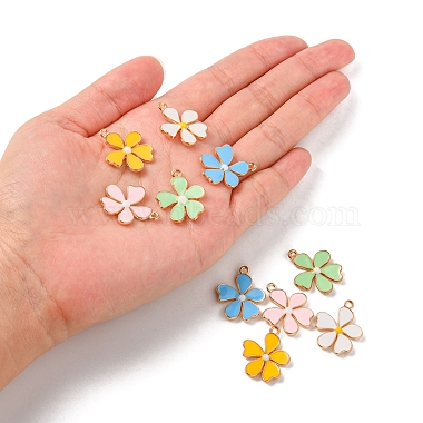 10Pcs 5 Colors Alloy Enamel Pendants(ENAM-YW0002-11)-5