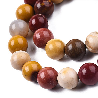Chapelets de perles en mokaite naturel(G-S259-37-10mm)-3