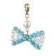 décorations de pendentifs en perles et en verre avec nœud papillon(HJEW-TA00218)-4