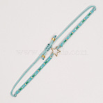 Ethnic Miyuki Beaded Braided Couple Bracelets, Golden Tone Star Stainless Steel Adjustable Bracelets for Women(SK6453-3)