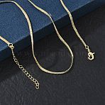 4MM Brass Flat Snake Chain Necklaces for Women, Long-Lasting Plated, Golden, 16.14 inch(41cm)(KK-CBA4FD4-07G)