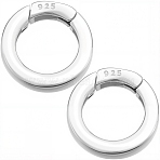 2Pcs 925 Sterling Silver Spring Gate Rings, Silver, 14x3mm, Hole: 9.5mm(STER-SC0001-36B)