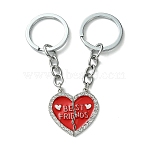Alloy Enamel Keychain, with Alloy Rings, FireBrick, 8.5cm(KEYC-YW00011-04)