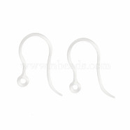 Transparent Resin Earring Hooks, with Horizontal Loops, Clear, 17x12x1mm, Hole: 1.2mm, 21 Gauge, Pin: 0.7mm(RESI-G050-02)