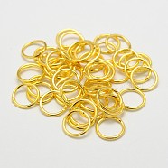 Brass Round Rings, Soldered Jump Rings, Closed Jump Rings, Cadmium Free & Lead Free, Golden, 18 Gauge, 10x1mm, Inner Diameter: 8mm, Hole: 8mm(X-KK-M165-10mm-02G-RS)