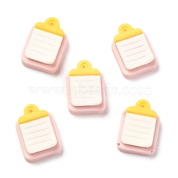 Resin Cabochon, Text Clip, Pink, 15x11x5.5mm(RESI-F020-13)