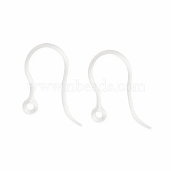 Transparent Resin Earring Hooks, with Horizontal Loops, Clear, 17x12x1mm, Hole: 1.2mm, 21 Gauge, Pin: 0.7mm(RESI-G050-02)