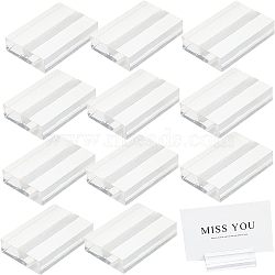 Acrylic Name Card Holder, Business Card Holder, Rectangle, Clear, 50x34x12mm, Slot: 2mm(TACR-WH0001-09)