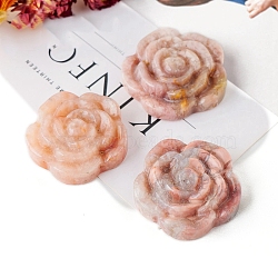 Flower Natural Agate Rose Figurines, for Home Office Desktop Decoration, 50mm(PW-WG46173-02)