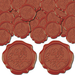 100Pcs Happy Birthday Adhesive Wax Seal Stickers, Envelope Seal Decoration, For Craft Scrapbook DIY Gift, Word, 30mm(DIY-CP0010-54A)