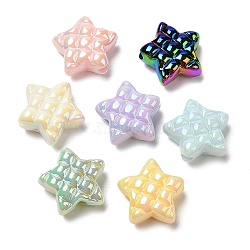 Opaque Acrylic Beads, AB Color Plated, Star, Mixed Color, 19.5x19.5x9mm, Hole: 3.5mm(X-MACR-D074-03)