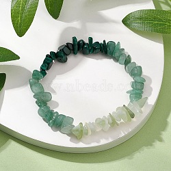 Natural Green Aventurine Chips Beaded Stretch Bracelets for Women, Inner Diameter: 1-7/8 ~2-1/8 inch(4.7~5.4cm)(BJEW-TA00557-02)