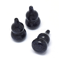 Synthetic Blue Goldstone Beads, No Hole, Calabash, 25~26x15mm(G-P415-45B-02)