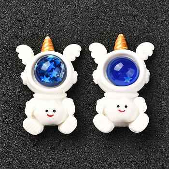 Plastic Cabochons, for Mobile Phone Decoration, Astronaut, White, 34x22x11mm