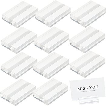 Acrylic Name Card Holder, Business Card Holder, Rectangle, Clear, 50x34x12mm, Slot: 2mm
