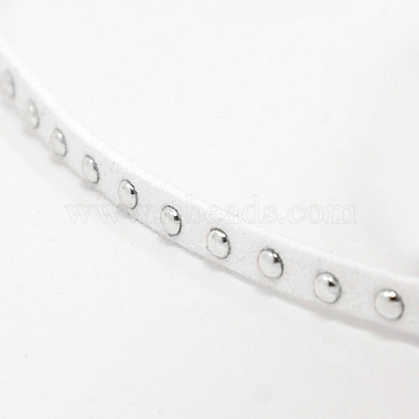 Cordón de ante sintético con tachuelas de aluminio plateado(LW-D004-03-S)-2
