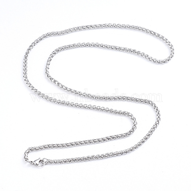 304 Stainless Steel Wheat Chain Necklaces(NJEW-L173-015-P)-2