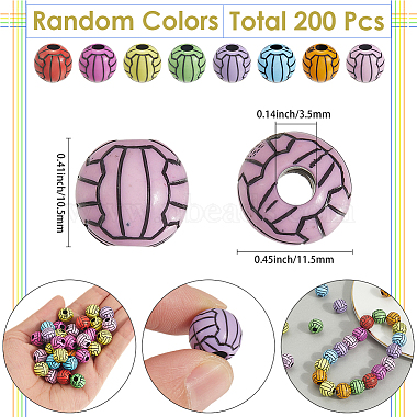 200Pcs Opaque Acrylic Beads(OACR-SP0001-63)-2