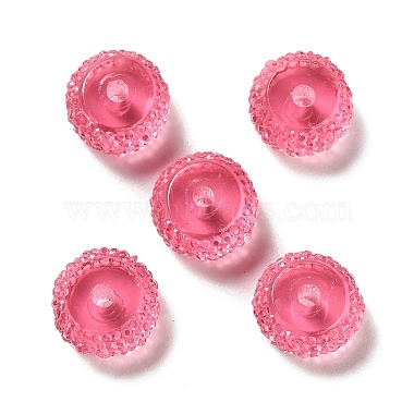 Deep Pink Rondelle Resin Beads