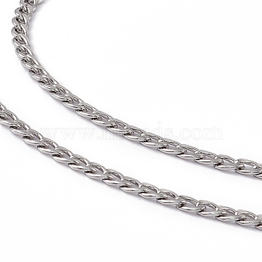 Collier à chaîne gourmette en acier inoxydable anti-ternissement 201 pour femmes et hommes(NJEW-P268-A38-1X5)-2