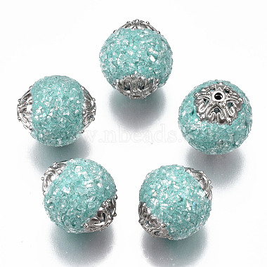 Pale Turquoise Round Polymer Clay Beads