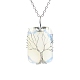Opalite Pendant Necklace with Brass Cable Chains(PW23042509283)-1