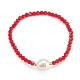 Bracelets extensibles en perles de verre rondes à facettes(BJEW-JB05986-04)-1