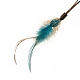 Iron Synthetic Turquoise Woven Web/Net with Feather Pendant Decorations(AJEW-B016-02)-4