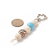 porte-clés pendentif perlé en bois cube & rond & octogone(KEYC-JKC00463)-4