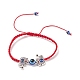 Resin Evil Eye & Alloy Braided Bead Bracelet(BJEW-JB08487)-1